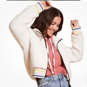 NWT Ivory Ella sherpa bomber iacket